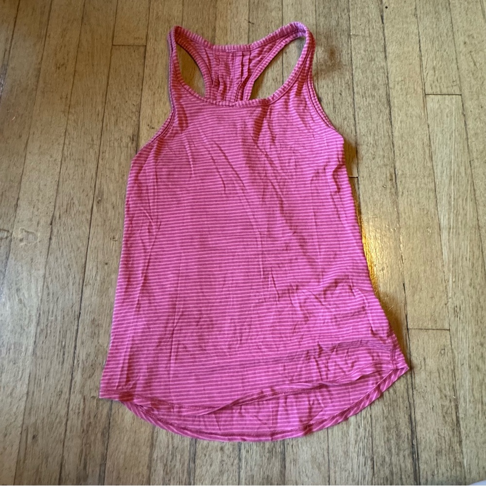Lululemon Pink Striped Tank